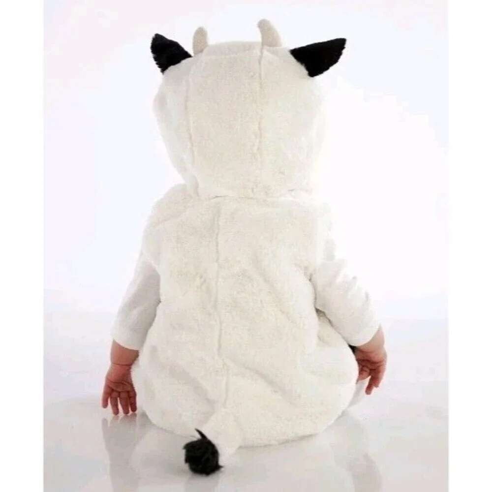 Pottery Barn Kids Baby 0-6 Months Cow Costume Black White Photos Birthday
